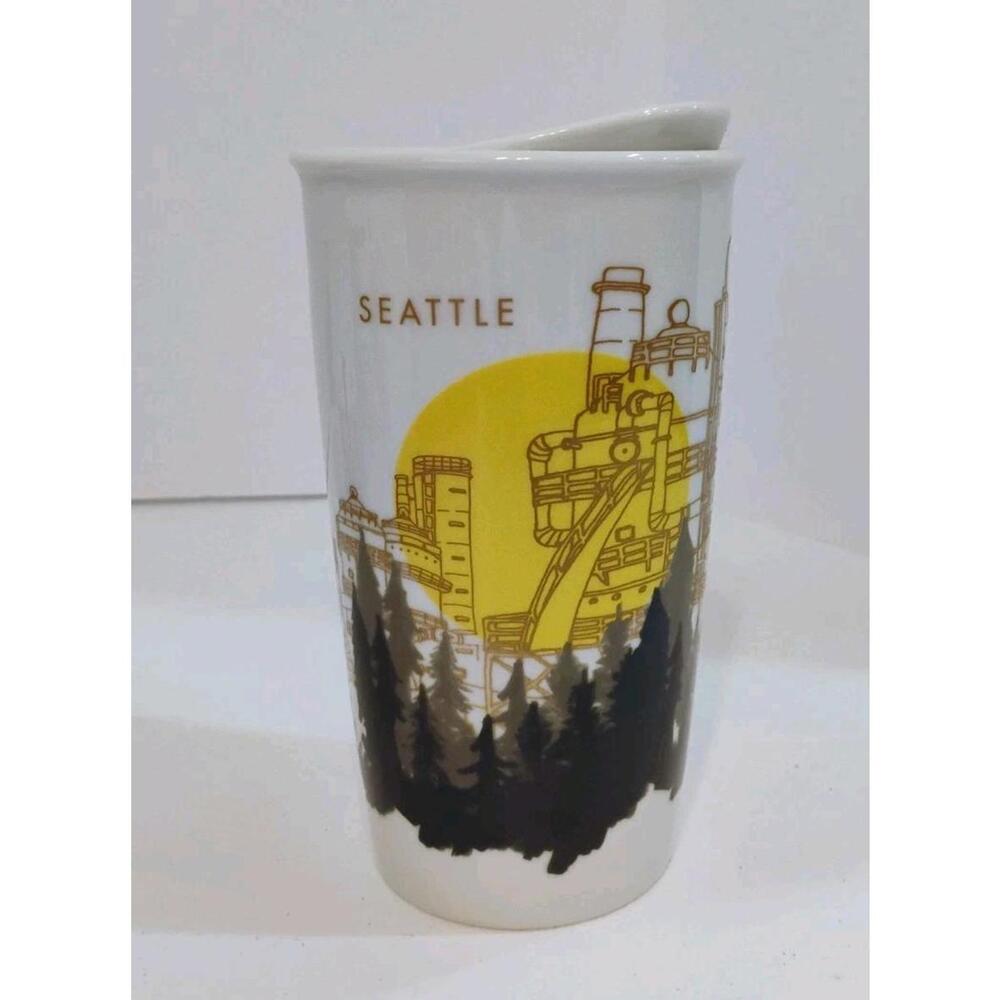 Starbucks Seattle Gasworks Park Ceramic Travel Tumbler Mug Dot Collection - Picture 3 of 8
